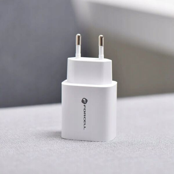 Ładowarka ForCell FORCELL F-ENERGY TFK-TC-30WPD ładowarka sieciowa Typ C + USB A PD QC4.0 3A 30W biała 13844053 5903396198052
