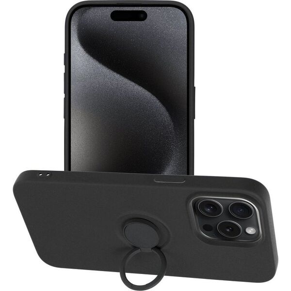 OEM Futerał SILICONE RING do IPHONE 15 Pro Max czarny 13844381 5903396213960