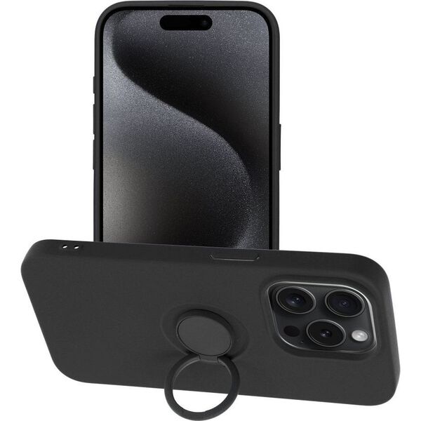 OEM Futerał SILICONE RING do IPHONE 15 Pro czarny 13844382 5903396213984