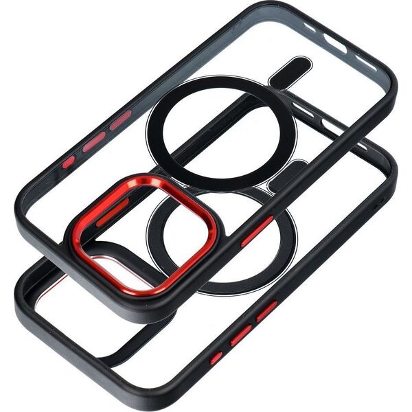 OEM Futerał COLOR EDGE MAG COVER kompatybilny z MagSafe do IPHONE 15 Plus czarno czerwony 13844650 5903396221774