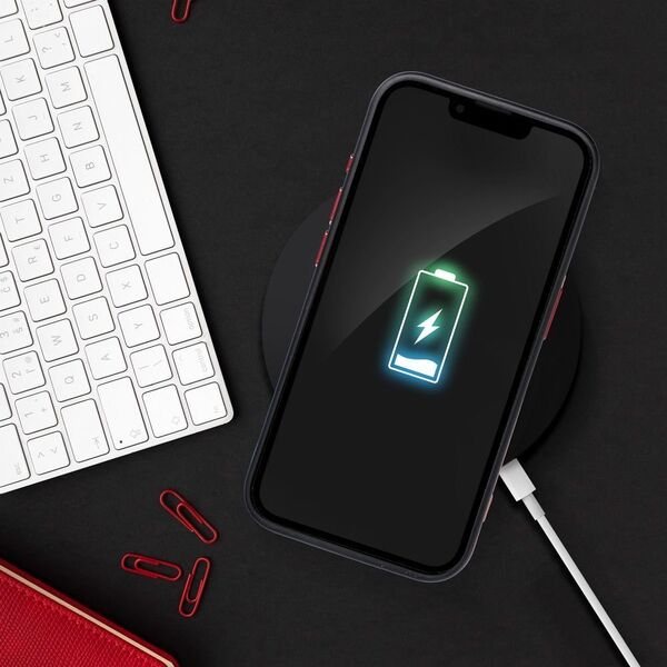 OEM Futerał COLOR EDGE MAG COVER kompatybilny z MagSafe do IPHONE 15 Plus czarno czerwony 13844650 5903396221774