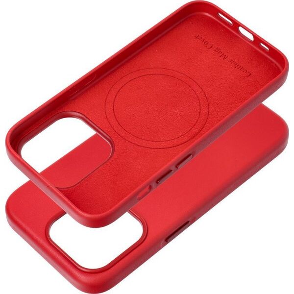 OEM Futerał LEATHER MAG COVER kompatybilny z MagSafe do IPHONE 15 Pro czerwony 13844680 5903396222719