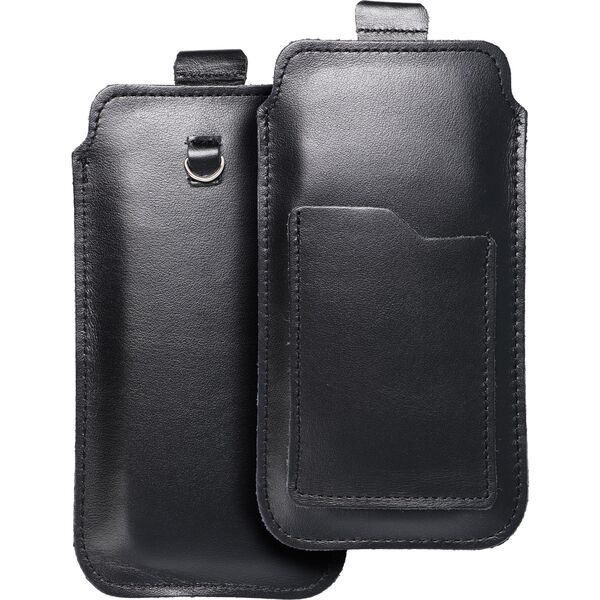 OEM Skórzana uniwersalna wsuwka z pull-up - ROYAL / czarny - Rozmiar XL - IPHONE 11 / 12 / 13 / SAMSUNG S7 EDGE 13844707 5903396223990