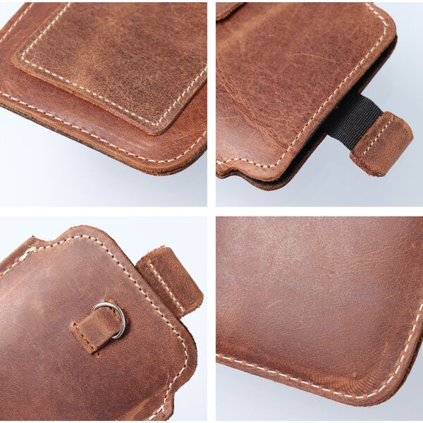 OEM Skórzana uniwersalna wsuwka z pull-up - ROYAL Crazy Horse / brązowy - Rozmiar M - IPHONE 5 / NOKIA S5610 / LUMIA 230 13844710 5903396224034