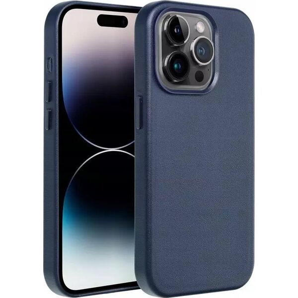 OEM Futerał LEATHER MAG COVER kompatybilny z MagSafe do IPHONE 15 Plus niebieski 13844897 5903396228360