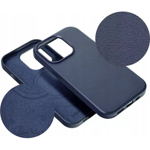 OEM Futerał LEATHER MAG COVER kompatybilny z MagSafe do IPHONE 15 Plus niebieski 13844897 5903396228360