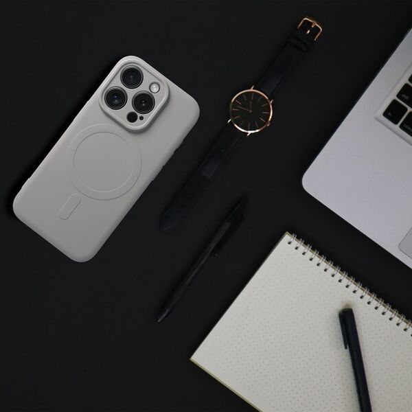 OEM Futerał SILICONE MAG COVER kompatybilny z MagSafe do IPHONE 15 Pro tytanowy szary 13844921 5903396228933