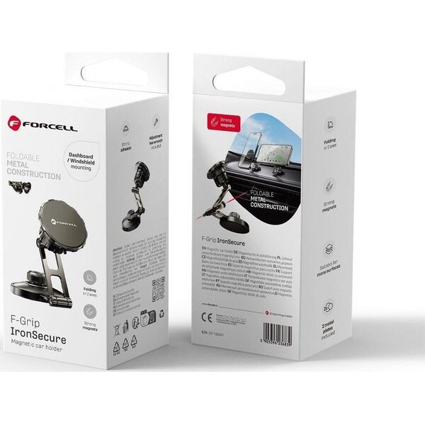ForCell FORCELL F-Grip IronSecure uchwyt samochodowy do szyby/deski magnetyczny czarny 13845304 5903396236839
