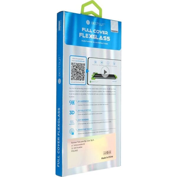 Bestsuit Szkło hybrydowe Bestsuit Flexible 5D Full Glue do Samsung Galaxy S24 czarny (Hot Bending) - działający czytnik 13845307 5903396237140