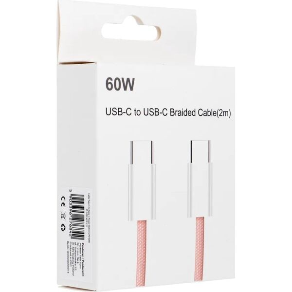 OEM Kabel Typ C do Typ C PD QC3.0 3A 60W C263 2 m różowy 13845985 5903396276842