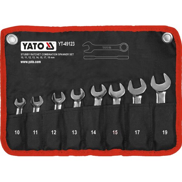 Yato YATO KLUCZE PŁASKO-OCZK KRÓTKIE Z GRZECHO 8cz. 13849550 5906083106460