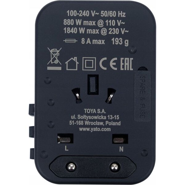 Yato YATO ADAPTER PODRÓŻNY UNIW. USB / USB-C 65W 13849551 5906083107627