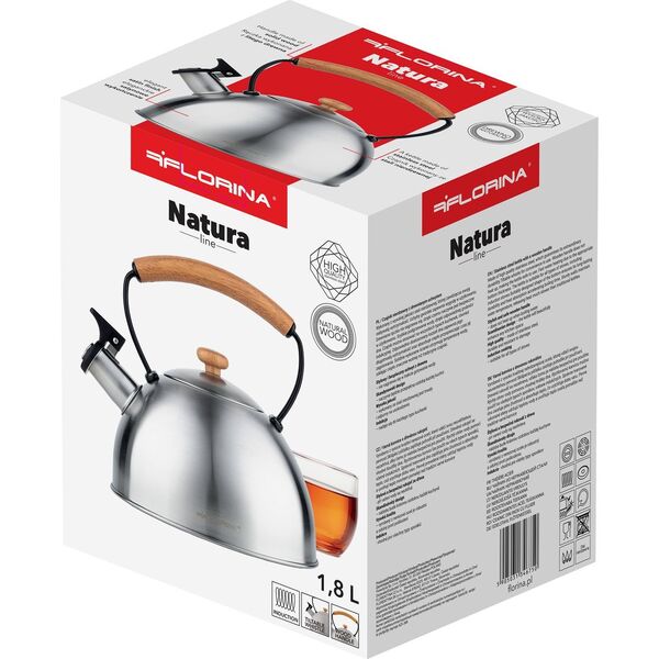 Florina Czajnik nierdzewny 1,8 l New Natura Line Satynowy 13857887 5905031346736