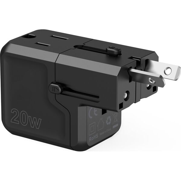 Ładowarka Choetech Ładowarka podróżna Choetech PD6038 USB-C USB-A PD 20W USA EU UK AU - czarna 13858890 6932112106186