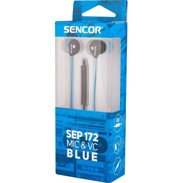 Słuchawki Sencor SEP 172 VCM BLUE EARPHONES SENCOR 13864757 8590669276080