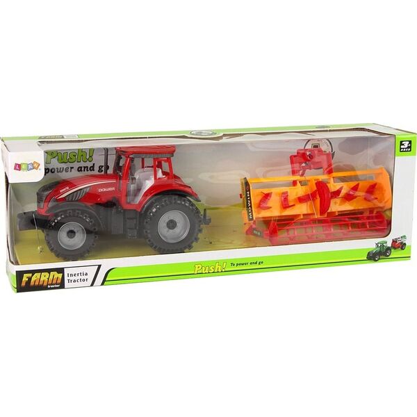 LeanToys Traktor z Kultywatorem Napęd Frykcyjny Czerwony 13875553 5905515353069