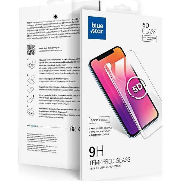 Partner Tele.com Szkło hartowane Blue Star 5D - do Huawei P60 (full glue/case friendly) - czarny 13876116 5903396211157