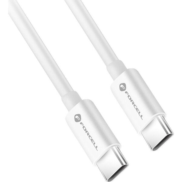 Kabel USB ForCell FORCELL F-ENERGY C338 kabel Typ C do Typ C PD QC4.0 3A 60W 0,5 m biały 13886381 5903396219573