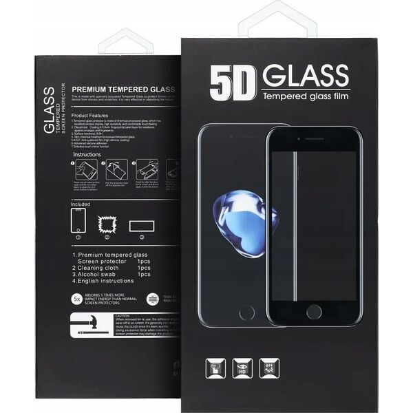 Partner Tele.com 5D Full Glue Tempered Glass - do iPhone 15 Plus (MATTE) czarny 13896080 5903396294846