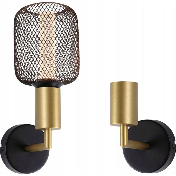 Kinkiet Paulmann Kinkiet ścienny RAVI E27 max.60W IP44 230V złoty / czarny matowy / metal 13897650 4000870711378