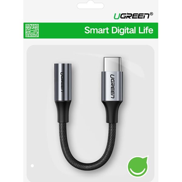 Adapter AV Ugreen Adapter Ugreen AV161 do słuchawek mini jack 3,5 mm (żeński) / USB-C (męski) 10 cm - szary 13917575 6957303805846