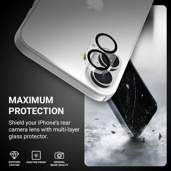 Crong Crong Lens Shield - Szkło na aparat i obiektyw iPhone 16 / iPhone 16 Plus 13918124 5904310704915
