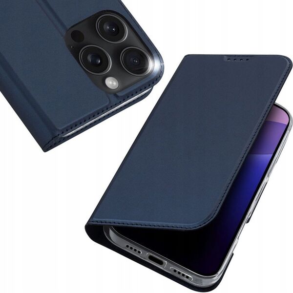 Dux Ducis Etui Dux Ducis Skin Pro na iPhone 16 Pro Max z klapką i miejscem na kartę - niebieskie 13921483 6934913004210
