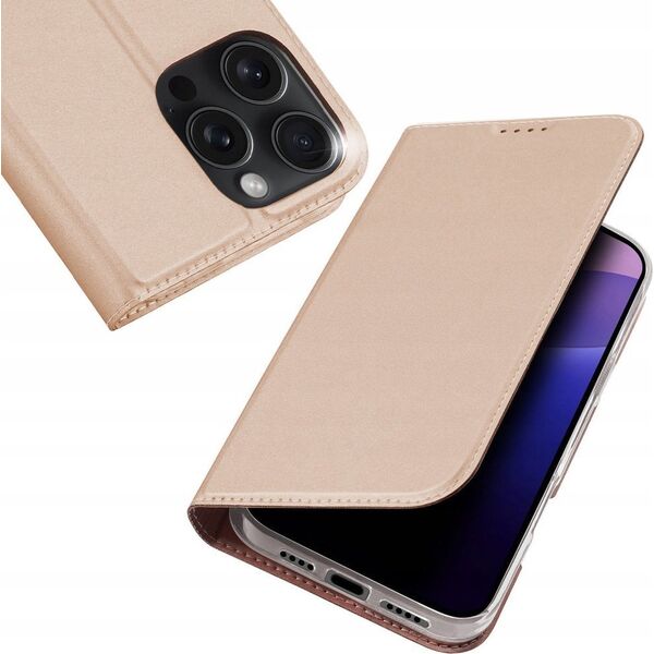 Dux Ducis Etui Dux Ducis Skin Pro na iPhone 16 Pro Max z klapką i miejscem na kartę - różowe 13921485 6934913004227
