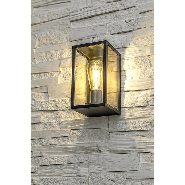 Kinkiet GTV GTV Ventana-Au OS-VENTANAUA-00 kinkiet lampa ścienna ogrodowy 1x20W E27 czarny 13929686 5902801282423