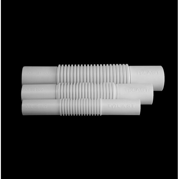 TTPLAST Złączka karbowana biała giętka PP ZCLF 37mm TT Plast 10170 13929773 5908238648405