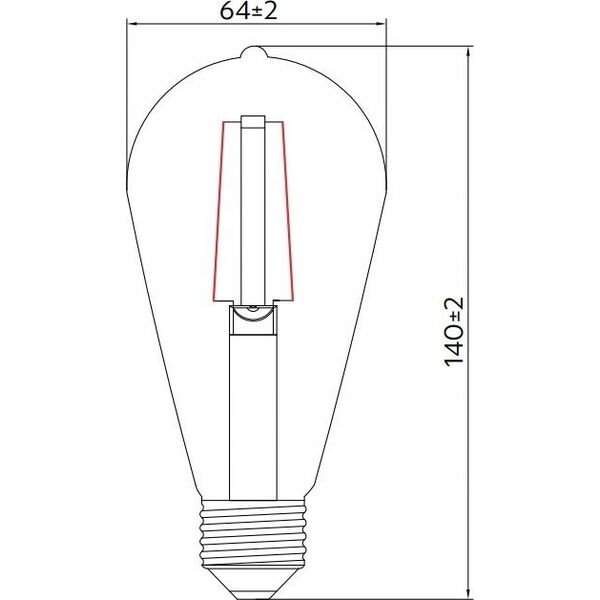 GTV Żarówka GTV Filament LD-ST64FL4-30 6W E27 ST64 3000K 6000lm transparentna 13929910 5902801227394