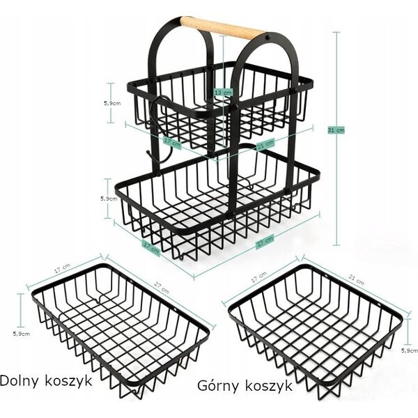 Elitehoff KOSZYK PIĘTROWY NA OWOCE PRZYPRAWY LOFT E-8084 13930535 5907768780845