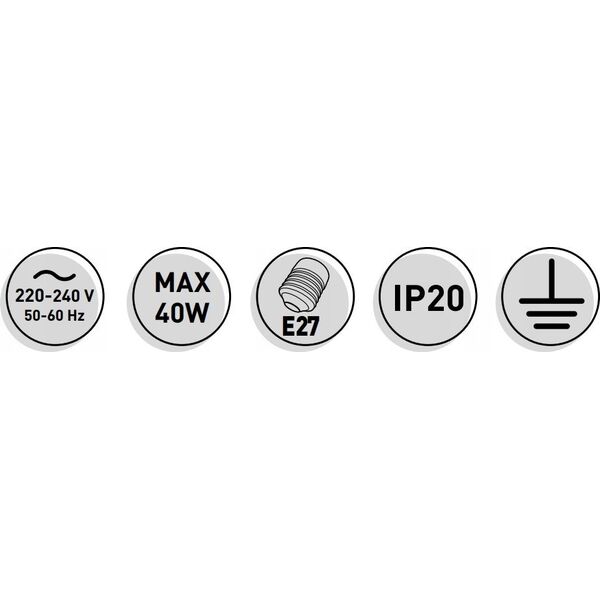 Lampa wisząca GTVP Lotte OS-LOT-11-DEC lampa wisząca zwis 1x40W E27 czarna/złota 13932060 5902801342622
