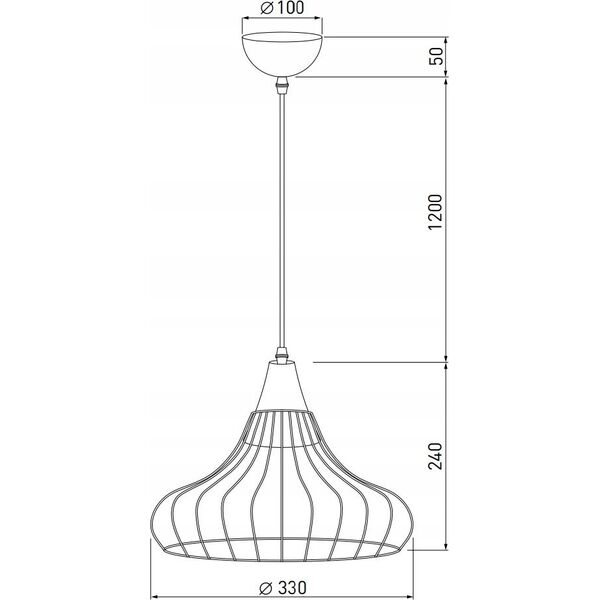 Lampa wisząca GTVP Lotte OS-LOT-11-DEC lampa wisząca zwis 1x40W E27 czarna/złota 13932060 5902801342622