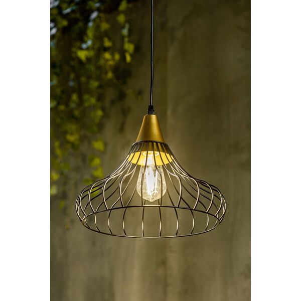 Lampa wisząca GTVP Lotte OS-LOT-11-DEC lampa wisząca zwis 1x40W E27 czarna/złota 13932060 5902801342622