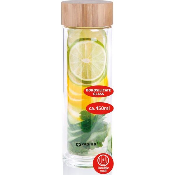Alpina Alpina - Butelka termiczna ze szkła (podwójne ścianki) 450 ml 13932556 8711252267517