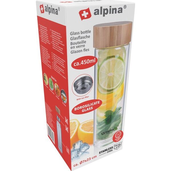 Alpina Alpina - Butelka termiczna ze szkła (podwójne ścianki) 450 ml 13932556 8711252267517