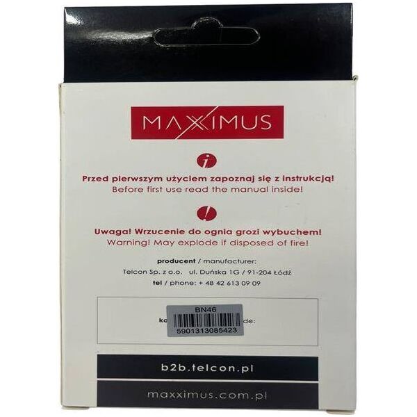Bateria Xiaomi BAT MAXXIMUS XIAOMI REDMI 7 4000 mAh BN46 13932711 5901313085423