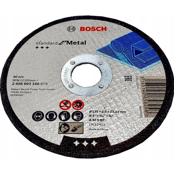 Bosch BOSCH TARCZA MET.125mm x 2,5mm x 22mm STANDARD FOR METAL 13933975 3165140658256