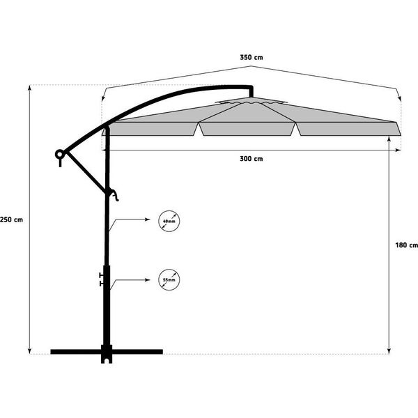 Chillafish Garden umbrella on the side arm, foldable 13934214 5902759979574