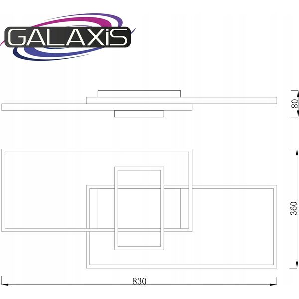 Lampa sufitowa LVT LVT Galaxis Vela 3335 plafon lampa sufitowa z pilotem 90W LED 3000-6500K CCT ściemnialny czarny/biały 13936962 5908263384187