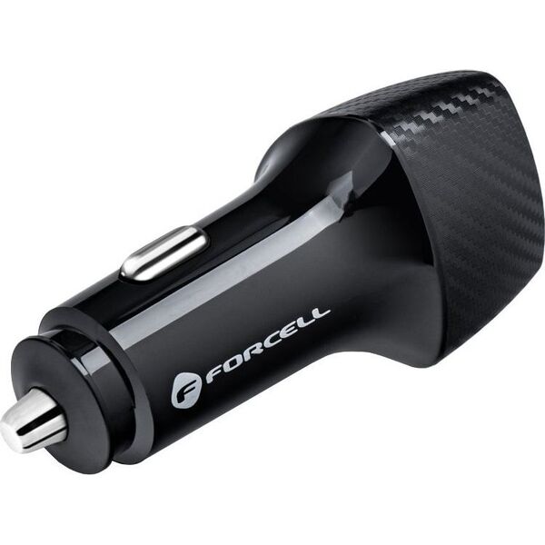 Ładowarka ForCell FORCELL F-ENERGY Carbon CC50-1C ładowarka samochodowa Typ C + kabel Typ C do Lightning PD 3A 20W czarna 13938526 5903396209536