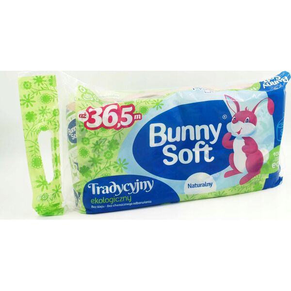 Bunny Soft Bunny Soft Tradycyjny - Miękki papier toaletowy, 100% makulatura - 8 rolek 13939677 5900704000014