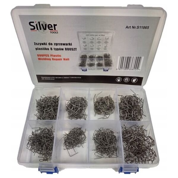 Silver ZSZYWKI DO ZGRZEWAREK PLASTIKU 800szt. MIX SILVER 13939889 5907589368024