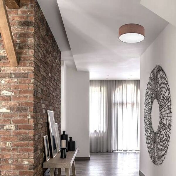 Lampa sufitowa Lamkur Lamkur Vivian 48420 plafon lampa sufitowa koło 1x60W E27 brązowy/biały 13940472 5907687448420