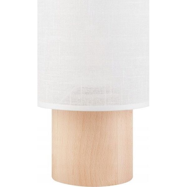 Lampa stołowa Lamkur Lamkur Ari Table 45733 lampa stołowa lampka boho drewniana materiałowy klosz 1x60W E27 biała/drewno 13940633 5907687445733