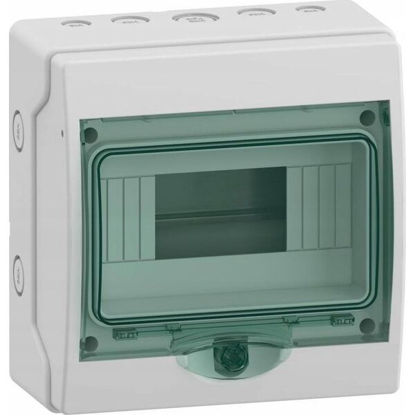 SCHNEIDERE Rozdzielnica hermetyczna Schneider Mini Mureva / d. Kaedra 1x8 IP65 UV mMRV-1-8-NT-T 13443 natynkowa drzwi transparentne 13941502 3303430134435