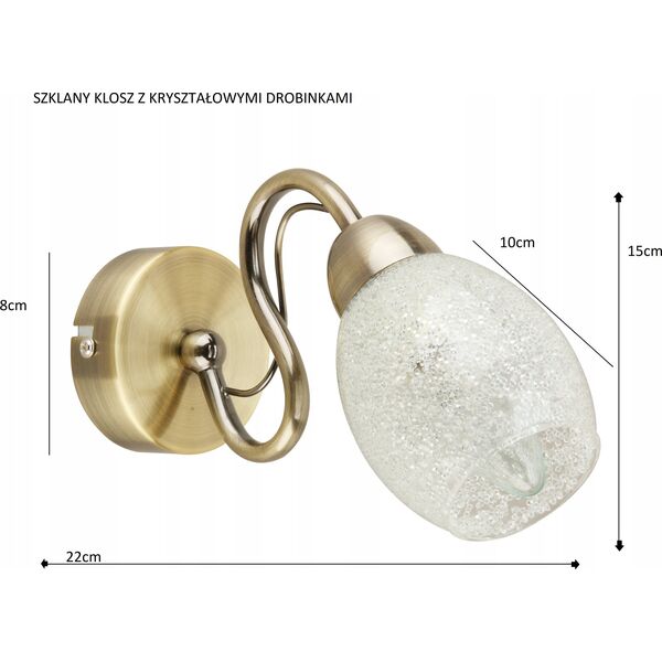 Kinkiet Krislamp Krislamp Sani Kr 319-1W kinkiet lampa ścienna 1X40W E14 satynowy 13943051 5907582568049