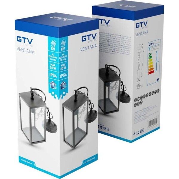 GTV GTV Ventana-H OS-VENTANAH-00 lampa zewnętrzna stojąca 1x20W E27 czarny 13943099 5902801225055