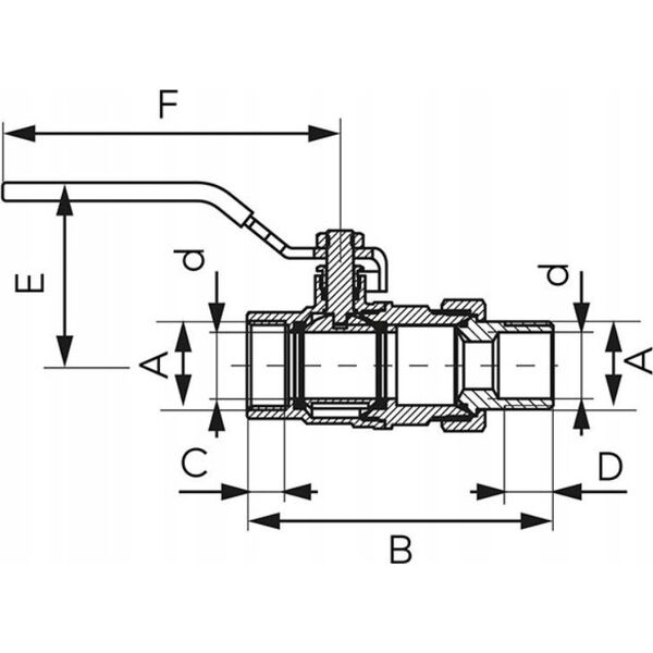 Ferro KFPS11 / FERRO / ZAWÓR KUL. WODNY Z RĄCZKA / 1/2'' NAKR-WKR ŚRUBUNEK, F-POWER / 13943897 5902194992527
